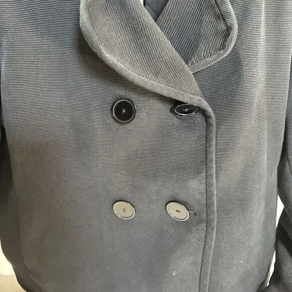 Talbots Women’s Sz 14P Black Blazer Business Causal Cotton/Silk Cropped - Picture 3 of 11